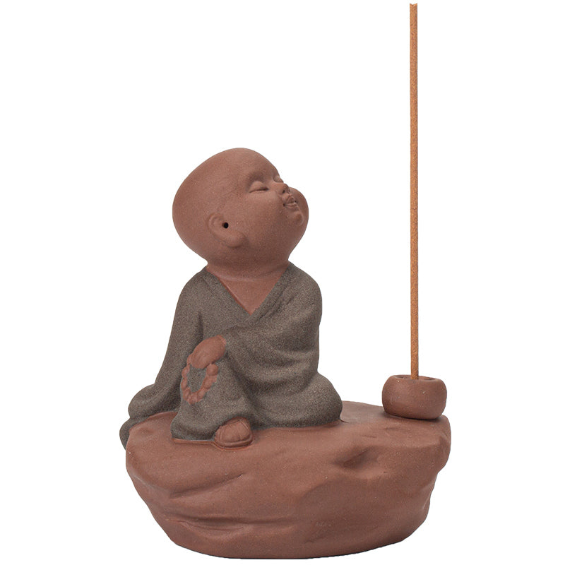 Clay Little Monk Stick Incense Burner