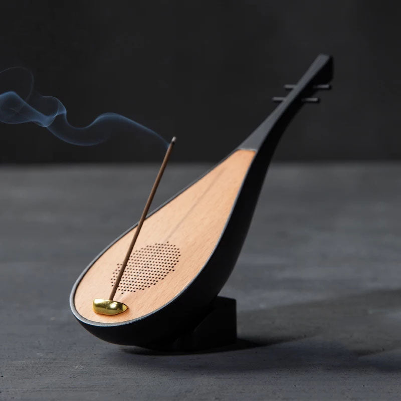 Wooden Pipa Stick Incense Burner With Bluetooth