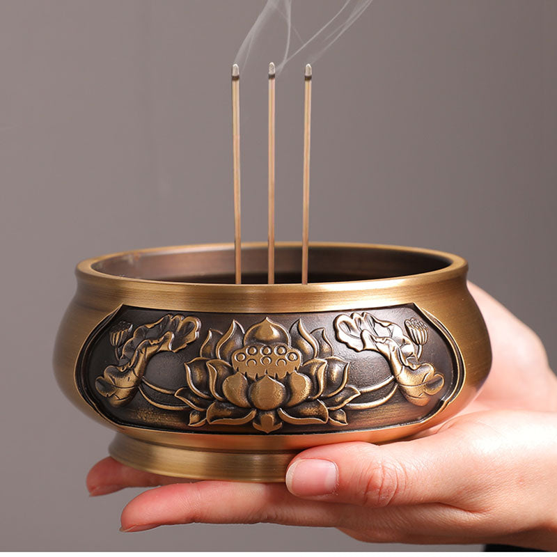 Brass Lotus Stick Incense Burner