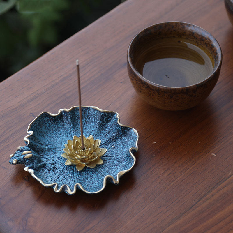 Copper Lotus Stick Incense Holder