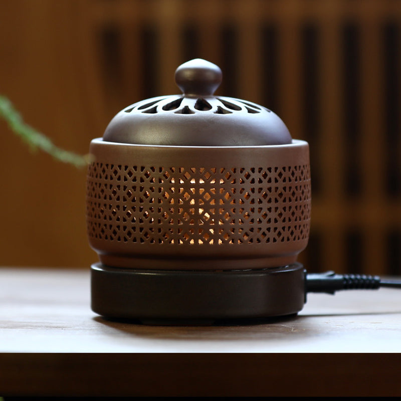 Electric Oil Incense Powder Burner With Light