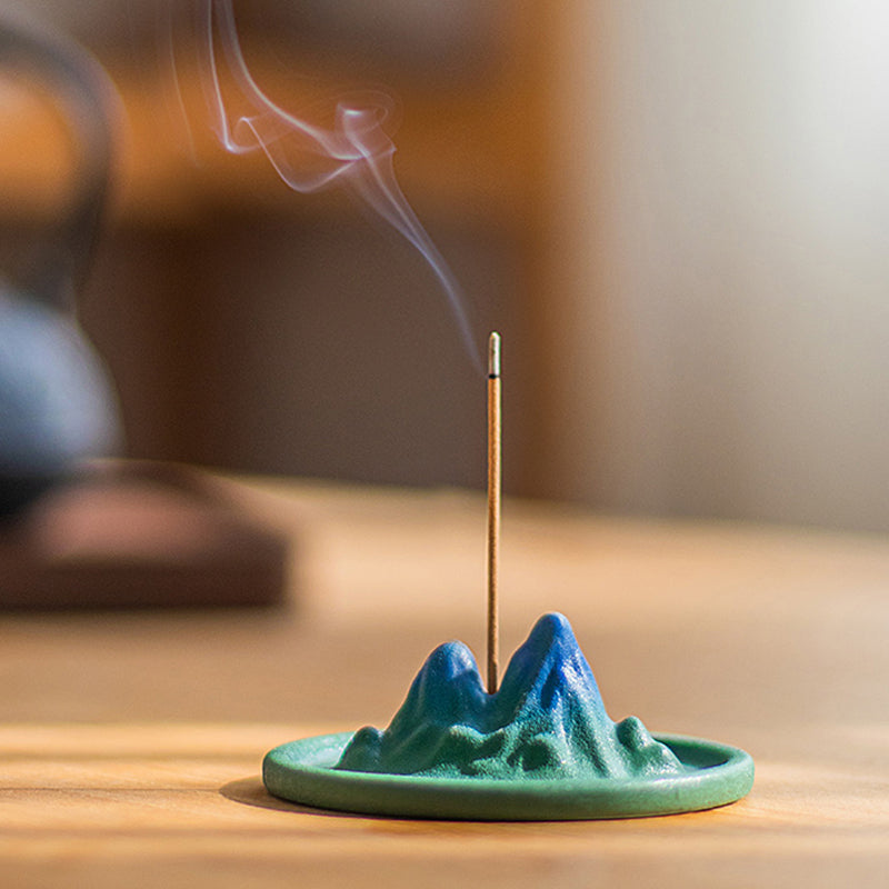 Ceramic Mountains Incense Holder