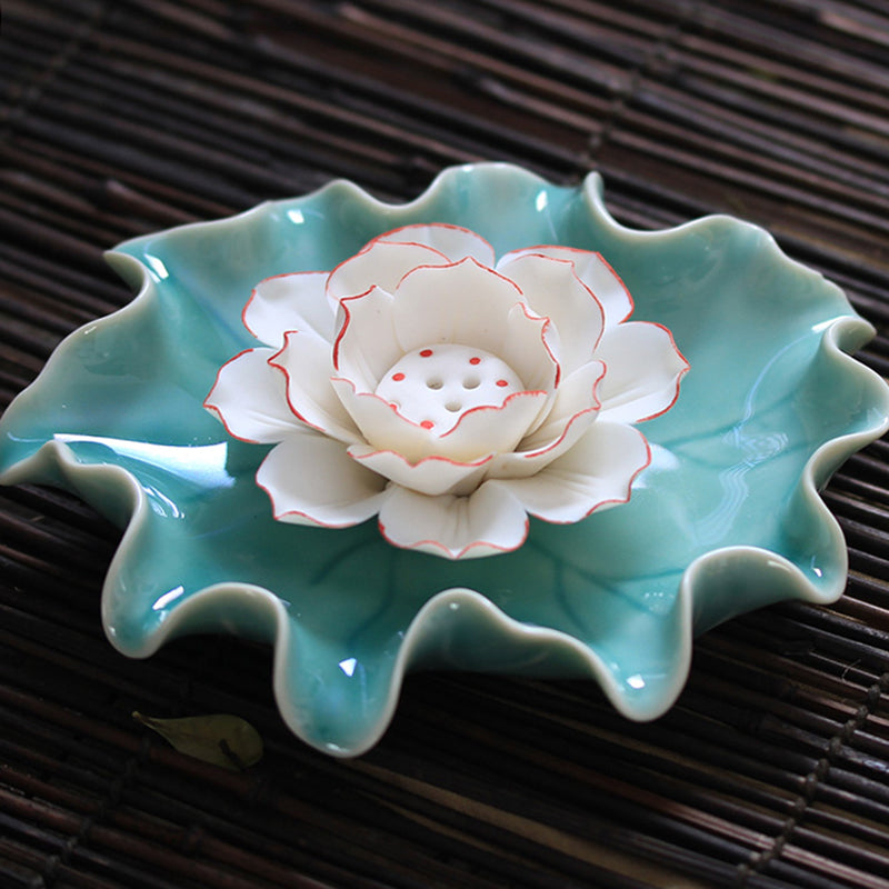 Porcelain Lotus Stick Incense Holder