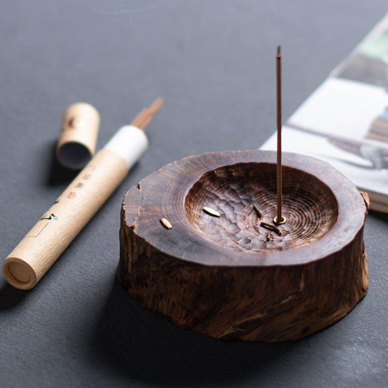 Tree Stump Wooden Stick Incense Holder