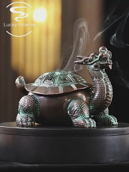 Bronze Dragon Turtle Cone Incense Burner
