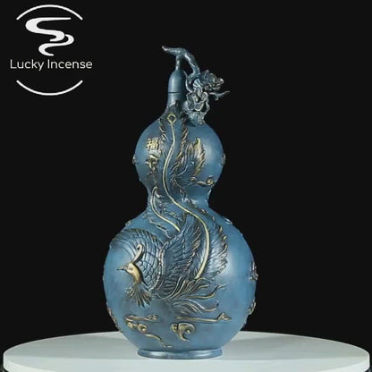 Copper Gourd With Dragon and Phoenix