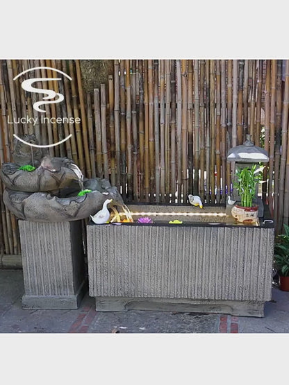 Feng Shui Wheel Rockery Running Water Waterfall With Fish Pond