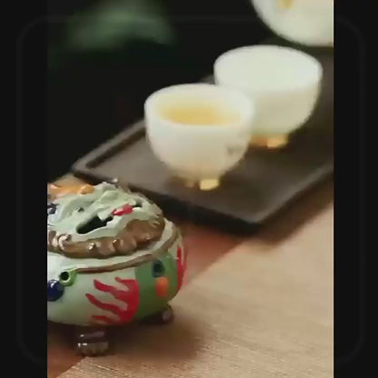 Auspicious Beast Spiral Cone Incense Burner