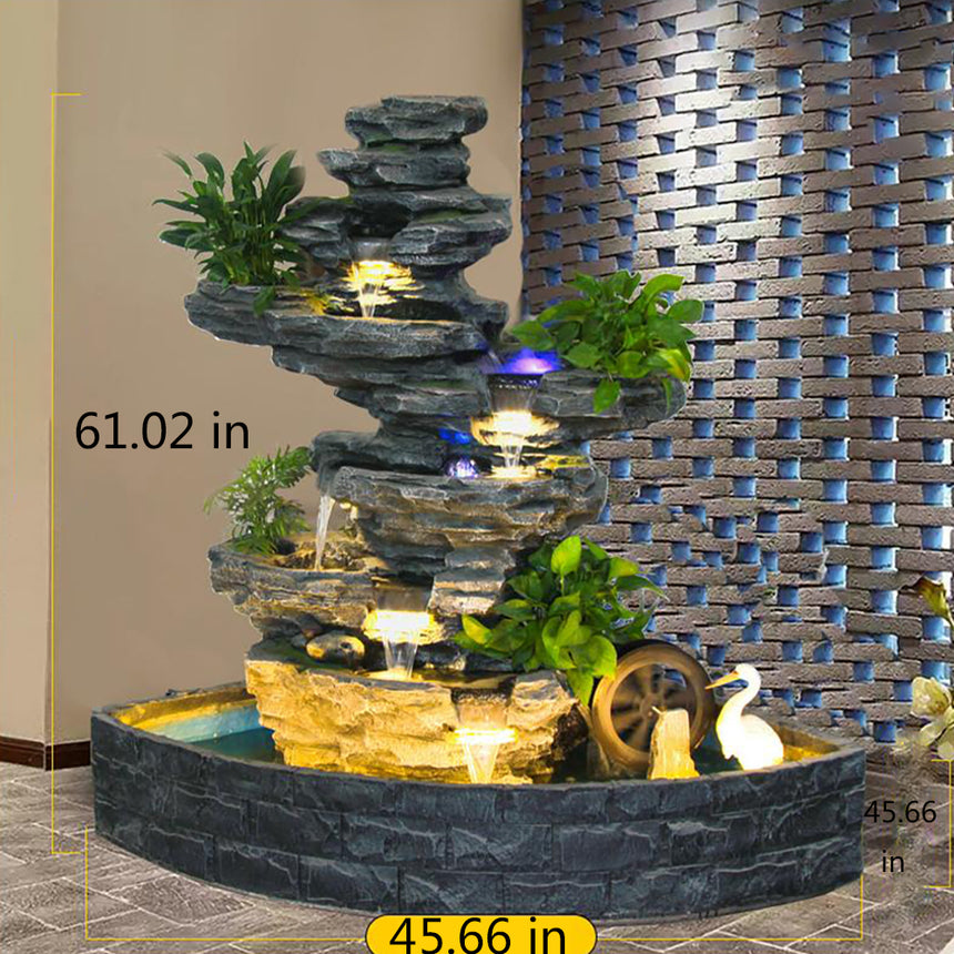 Large Rockery And Flowing Water Indoor/Outdoor Waterfall Fountains