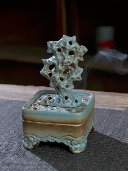 Tai Lake Stone Spiral Cone Incense Burner