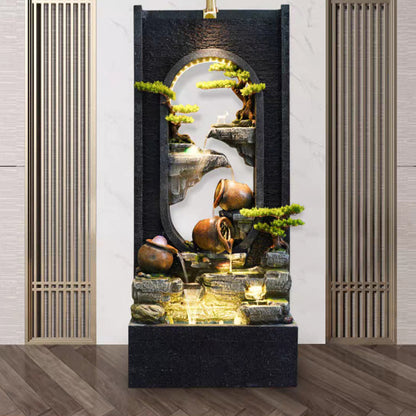 Large Hollow Crock Pot Rockery Design Flowing Water Fountain